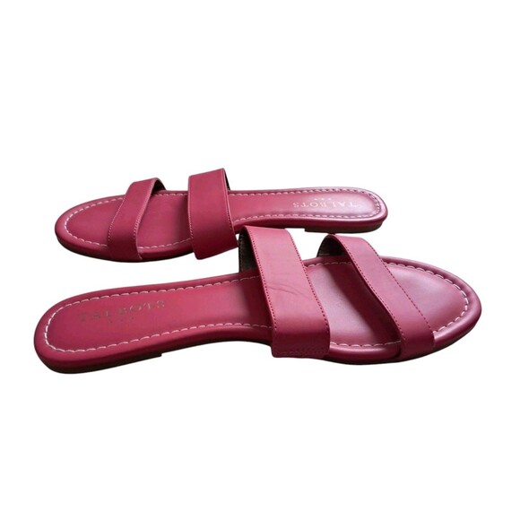 Talbots Shoes Sandals Women's 8 Bubble Gum Pink Flat Two Straps Slip On Summer - Picture 6 of 8